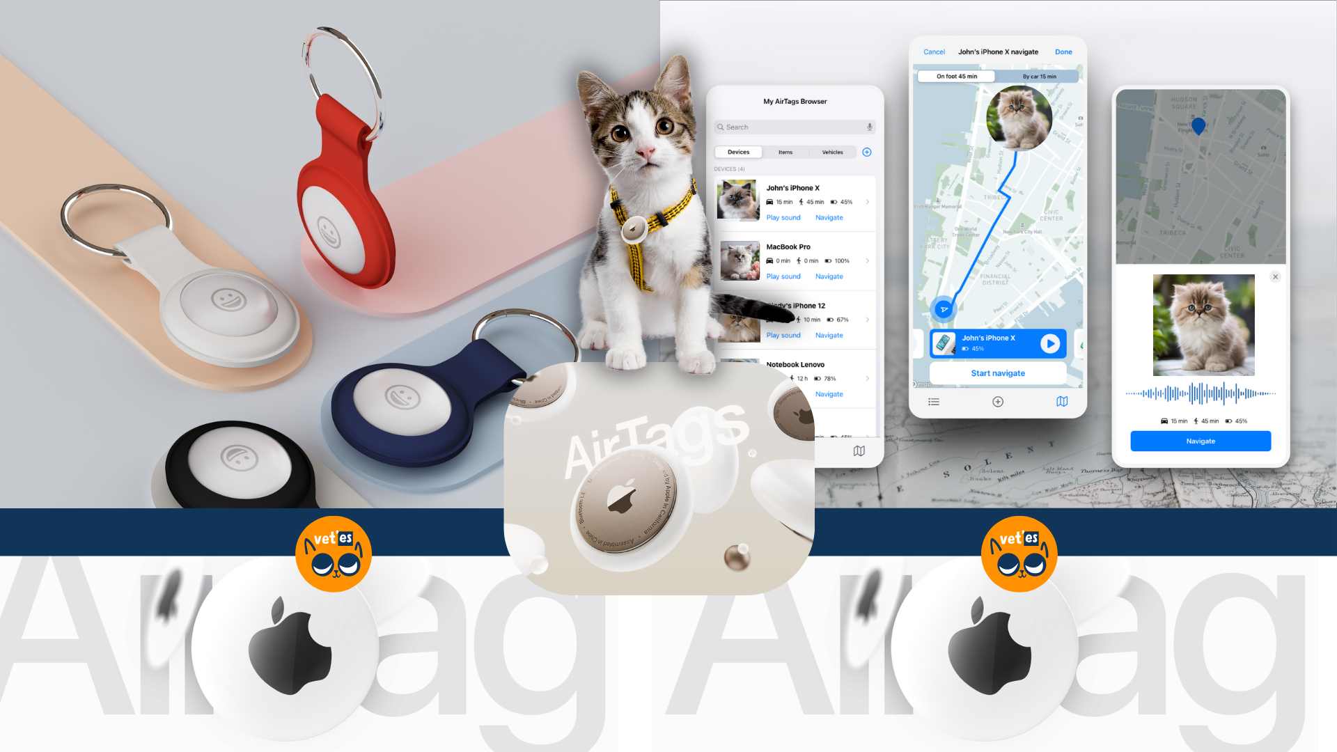 AirTag Akıllı Tasma İle Kedi Takibi 1 AirTag Akıllı Tasma ile Kedi takibi