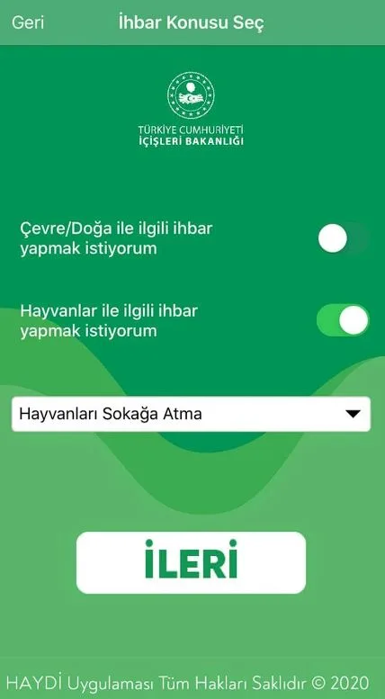 Hayvan Büro Amirliği Numarası ve Bilgileri 13 haydi uygulaması arayüzü